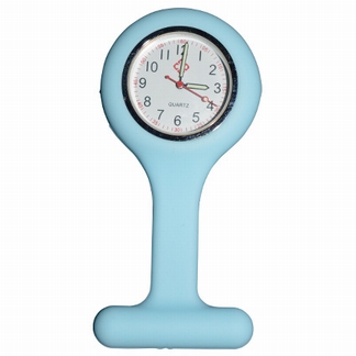 Montre d'infirmière en silicone ; Bleu Clair