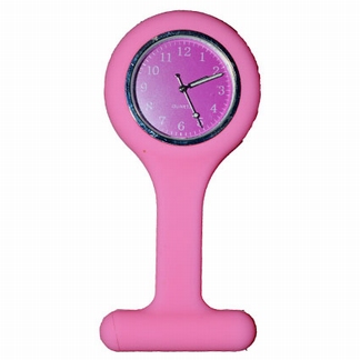 Horloge d'infirmière en silicone ; Rose avec montre rose