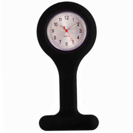 Verpleegkundige horloge siliconen;  Zwart
