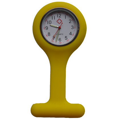 Montre d'infirmière en silicone ; Jaune