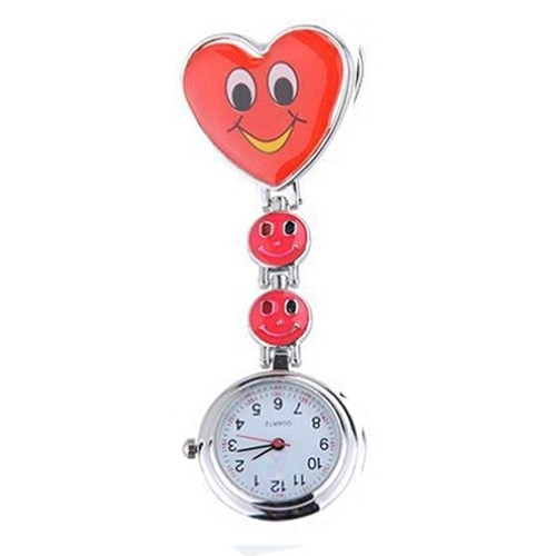 Verpleegkundige horloge vrolijk hart; rood