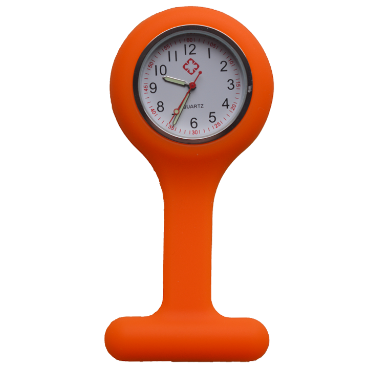 Montre d'infirmière en silicone ; Orange