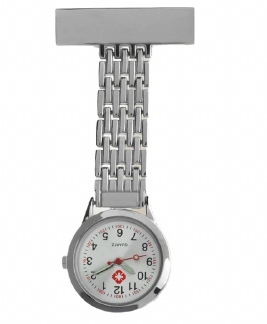 Montre d'infirmière avec belle bande; Coulour Argent