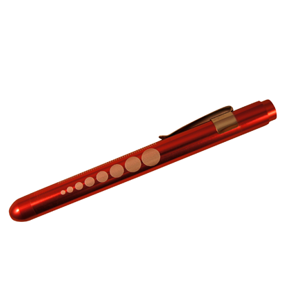 Lumière pupillaire avec bouton possoir; Rouge