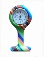 Montre d'infirmière en silicone ; Ligne colorée