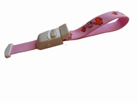 Stuwband; kindermotief roze met eendjes
