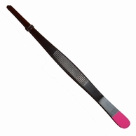 Pincet RVS met roze tip 6"