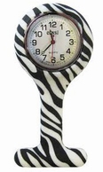 Montre d'infirmière en silicone ; Zébra