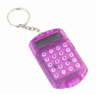 Mini calculator sleutelhangermodel; Paars