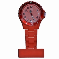 Horloge infirmière néon ; Rouge