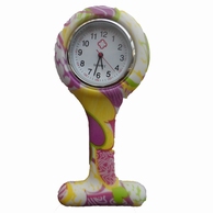 Montre d'infirmière en silicone ; Fleur vcariant