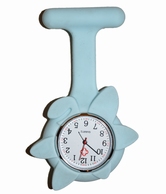 Montre d'infirmière en silicone ; Fleur bleu