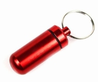 Pillendoosje " sleutelhanger" rood