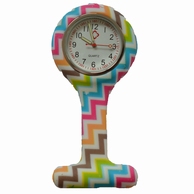 Montre d'infirmière en silicone ; Rayure zigzag