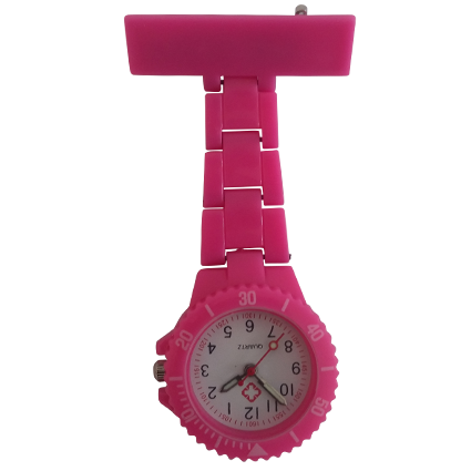 Neon verpleegkundige klokje; roze donker