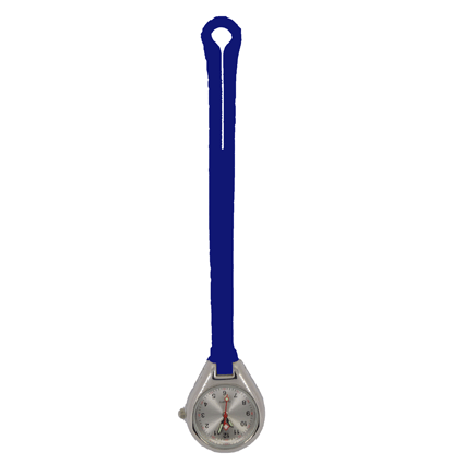 Montre d'infirmière pendente en silicone; Bleu