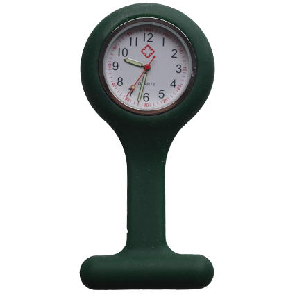 Montre d'infirmière en silicone ; Vert foncé