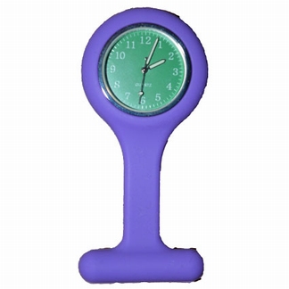 Horloge d'infirmière en silicone ; Violet avec montre violet