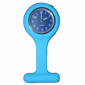 Verpleegkundige horloges siliconen; Aqua met blauw klokje