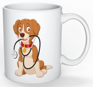 Mok: Hond met stethoscoop