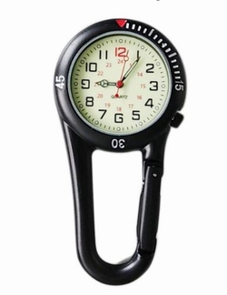 Stoer verpleegkundige horloge in stevige behuizing, zwart