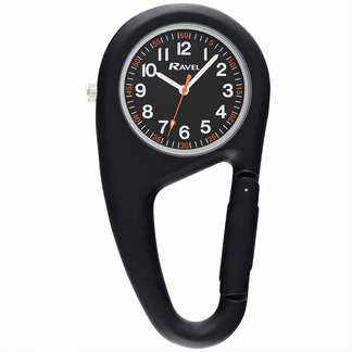 Stoer verpleegkundige horloge; Zwart met zilveren rand