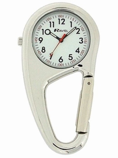 Stoer verpleegkundige horloge in stevige behuizing, zilver