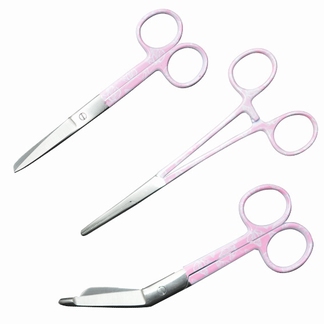 Set de ciseaux; rose avec fleur blanche