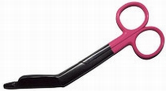 Linkshandige Verbandschaar lister, met roze handvat