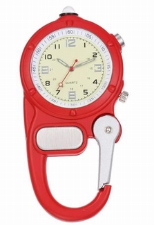 Montre robuste avec mousqueton; Rouge
