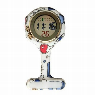 Montre d'infirmière numérique en silicone ; Thermomètre