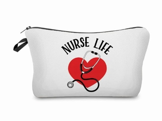 Toilettasje "Nurse life" WIT