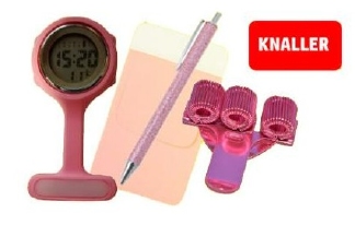 Aktie Digitaal verpleegkundige-horloge, beschermhoesje, pen en pennenhouder.