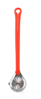 Montre d'infirmière pendente en silicone; Blanche