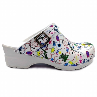 Sanita Flex sabots, 314, Little Flowers, ouvert, taille
