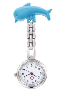 Verpleegkundige horloge dolfijn; Lichtblauw
