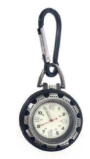 Verpleegkundige horloge met zwarte karabijnhaak
