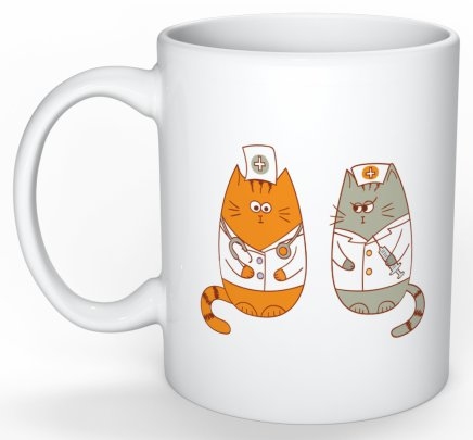 Tasse: Chat docteur et infirmière