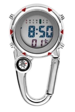Digitaal horloge met karabijhaak en compass