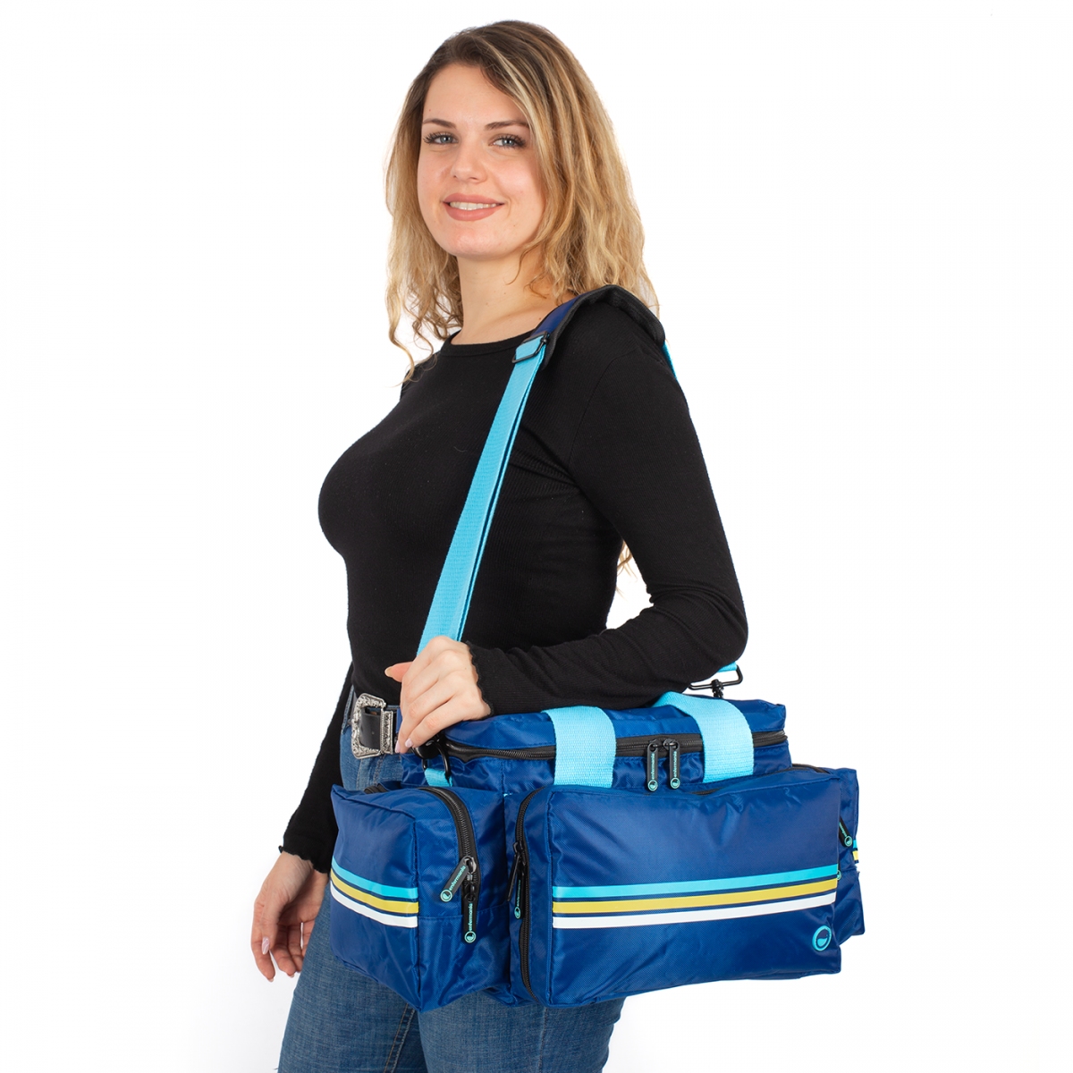 Lichte medische tas blauw; Eighties