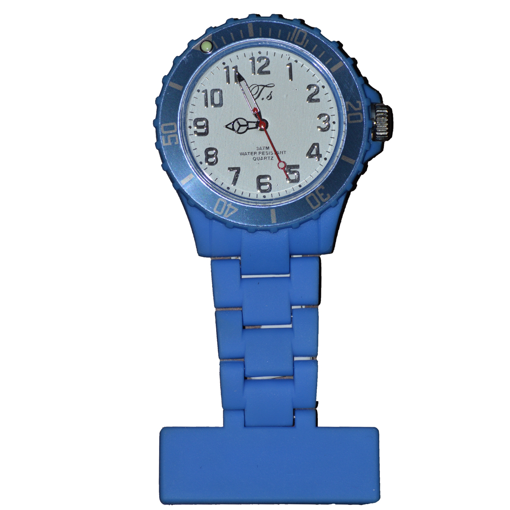 Horloge infirmière néon ; Bleu