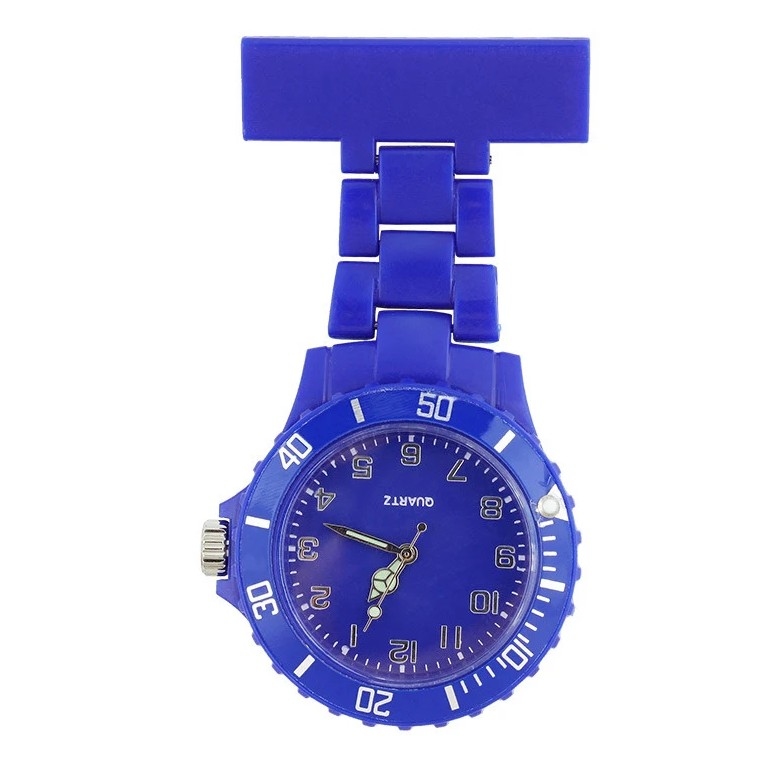 Horloge infirmière néon ; Bleu foncé