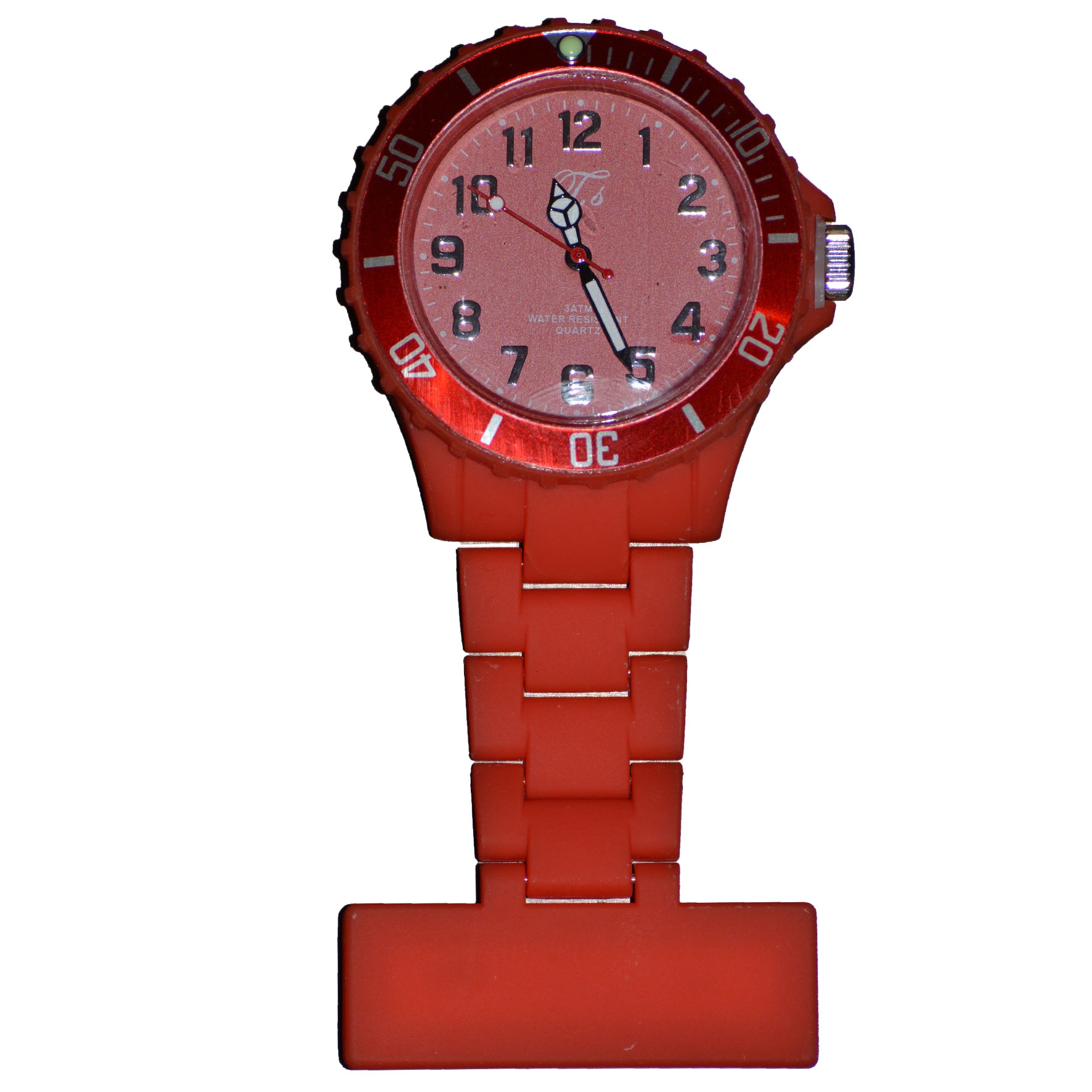 Horloge infirmière néon ; Rouge