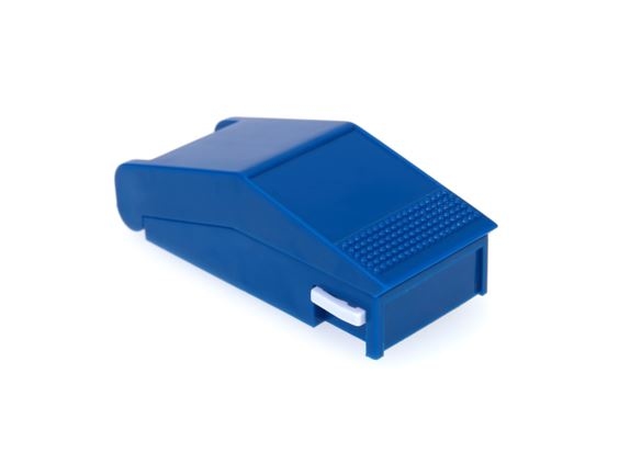 Pillensnijder en opbergdoosje ; blauw