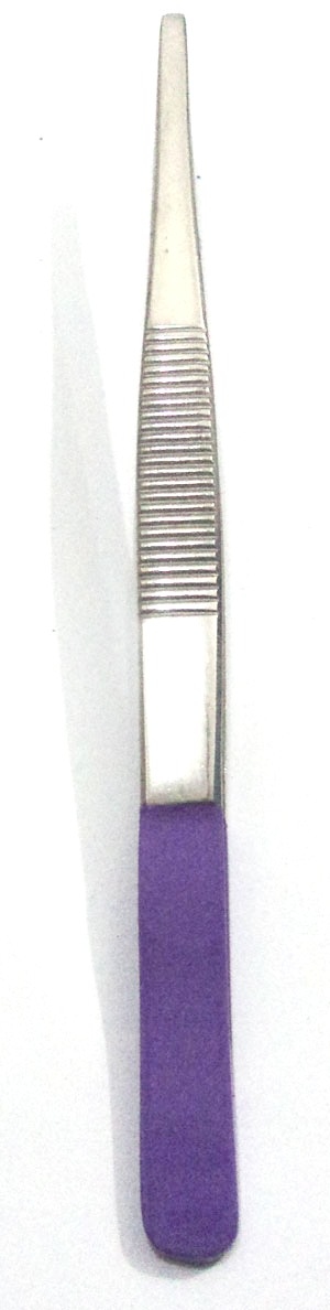 Pincet RVS met paarse tip 5"