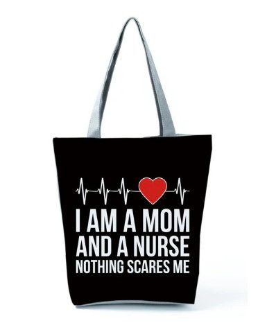 schoudertas met ritssluiting; I am a Mom and a nurse