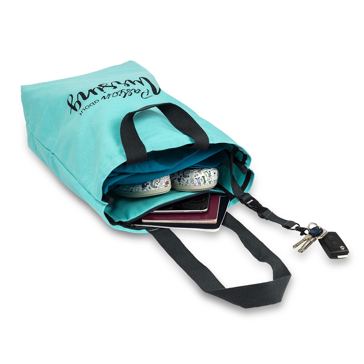 shopper tote enfermania ; Menthe