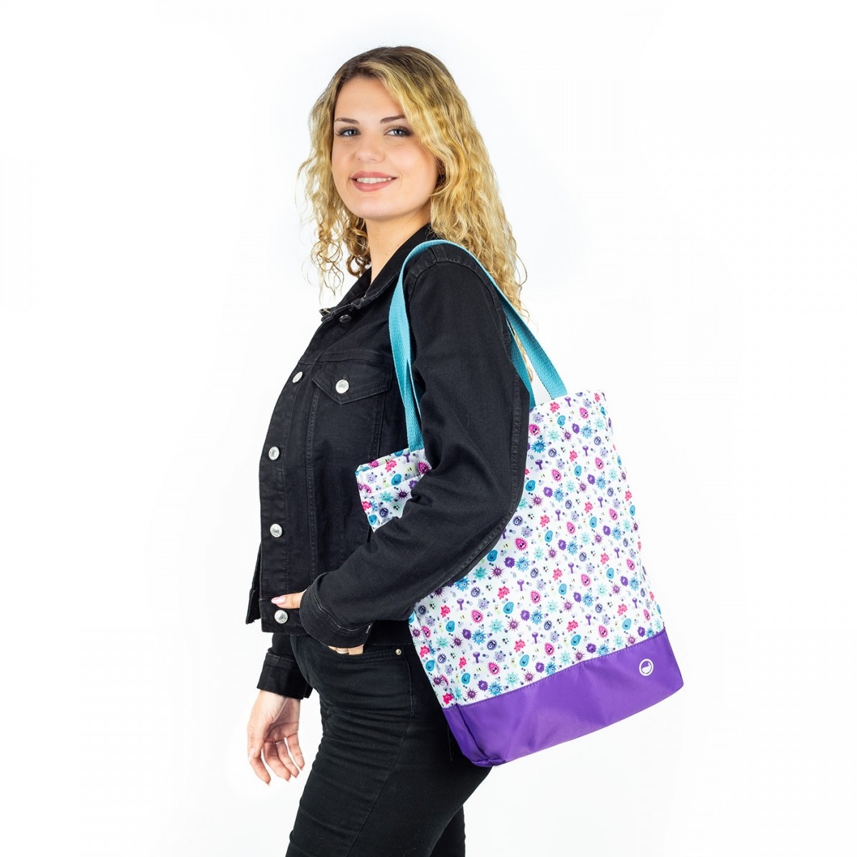 shopper tote enfermania ; Menthe