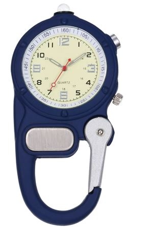 Stoer horloge met karabijnhaak; donkerblauw