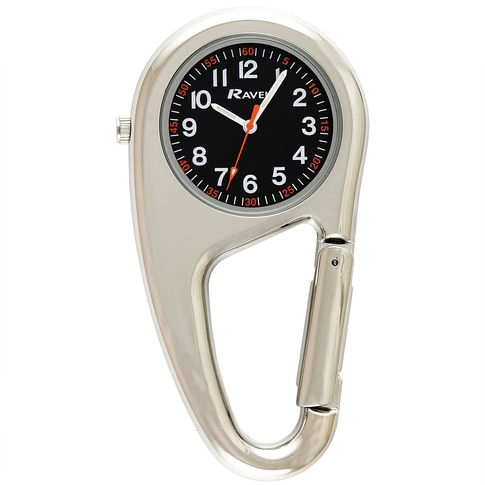 Stoer verpleegkundige horloge; Zilver met zwarte wijzerplaat